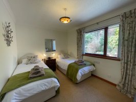 Twin room with views of rear garden