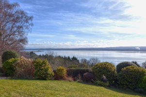 View over garden to Moray Firth and Chanonry Point